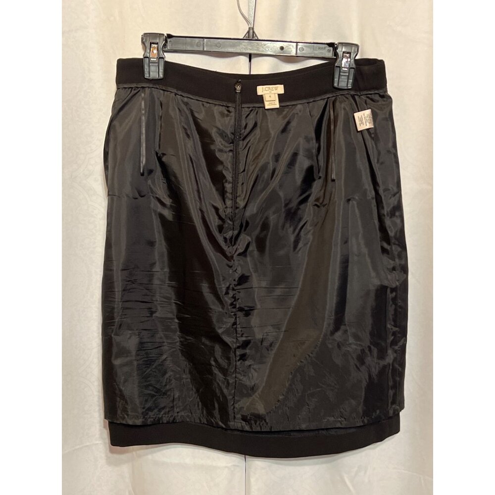 Womens J. Crew Black Pencil Skirt With Ivory Trim Size 4 Professional Office Wea - Picture 9 of 10